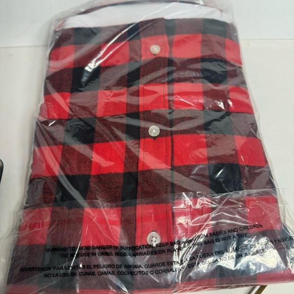 NWT. Club Room Shirt Men's XXL Red & Black Buffalo Plaid Flannel Long Sleeve - Picture 5 of 7